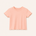 Meisjes Geribd T-shirt met Ruches | 6 kleuren