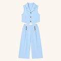 2-Delige Meisjesset met Gilet en Wide-Leg Broek