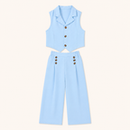 2-Delige Meisjesset met Gilet en Wide-Leg Broek