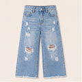 Meisjes Gescheurde Jeans met Wijde Pasvorm