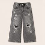 Meisjes Gescheurde Jeans met Wijde Pasvorm