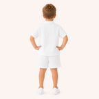 2-Delige Witte Jongensset met Mousseline Overhemd en Short