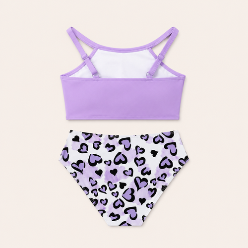2-Delige Meisjes Bikini Set met Hartjesprint