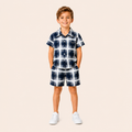 Jongens zomerset 2-delig – geruit overhemd met bijpassende shorts