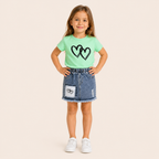Zomerset met Hartjes T-shirt en Denim Short voor Meisjes