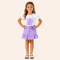 Meisjes 2-delige set met ruffle t-shirt en bloemetjesrok