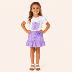 Meisjes 2-delige set met ruffle t-shirt en bloemetjesrok