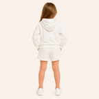 2-Delige Meisjesset met Geborduurde Hoodie Vest en Short