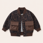 Meisjes bomber jacket met luipaardprint