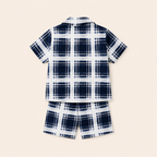 Jongens zomerset 2-delig – geruit overhemd met bijpassende shorts