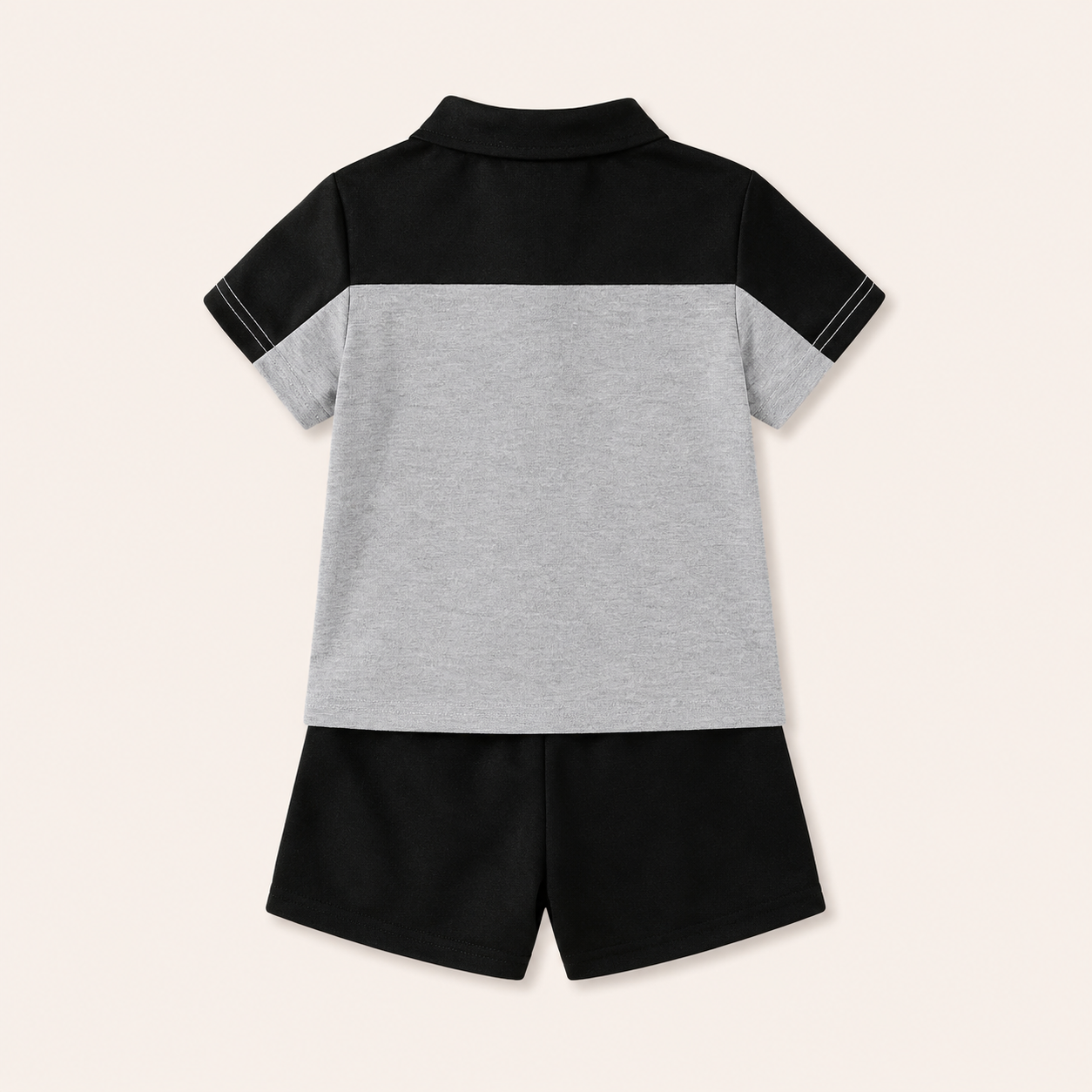 Stoer & Sportief - 2-Delige Jongensset met Kleurblok Polo Rits & Short