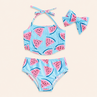 3-Delige Meisjes Bikini Set met Watermeloenprint