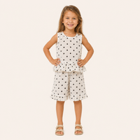 Meisjes 2-delige  katoenen polkadot Set met Topje en Short