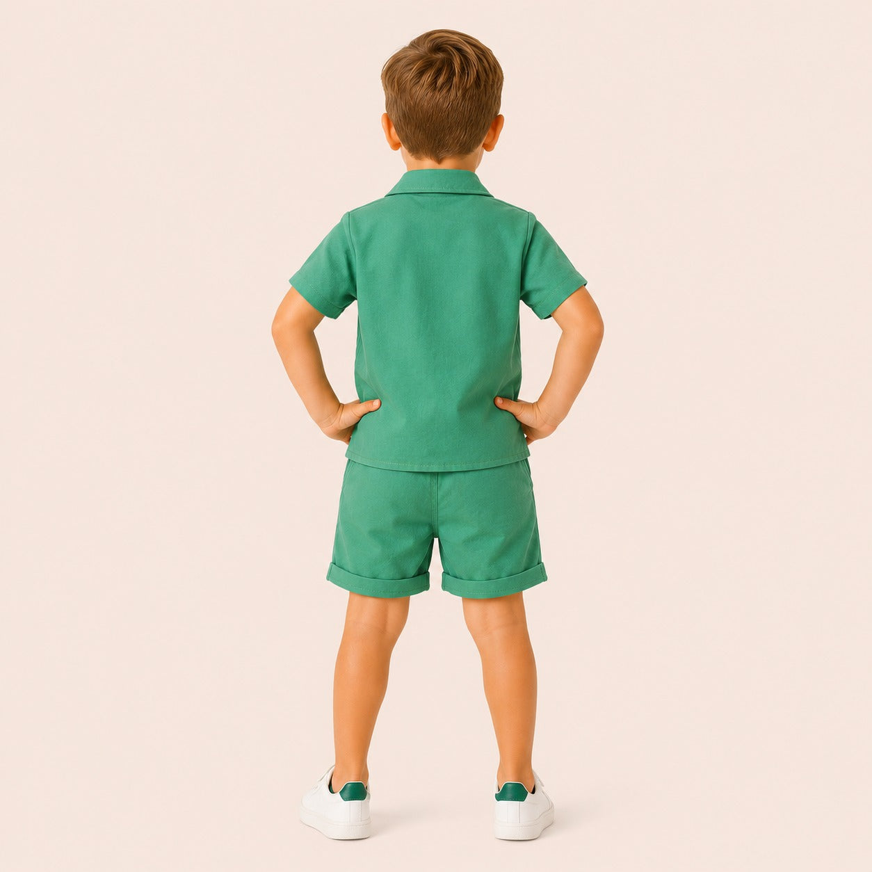 Jongens 2-delige Katoenen Zomerset met Overhemd en Short