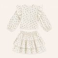 Meisjes 2-delige Katoenen Rok en Blouse met Bloemenprintje | Bloem