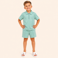 Sportief & Stijlvol - 2-Delige Jongensset met Polo Rits & Short