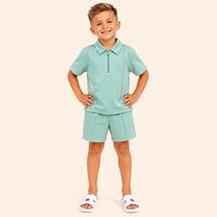 Jongens 2-delige sportieve zomerset met polo en rits