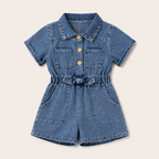 Stoere Denim Jumpsuit met Short voor Meisjes