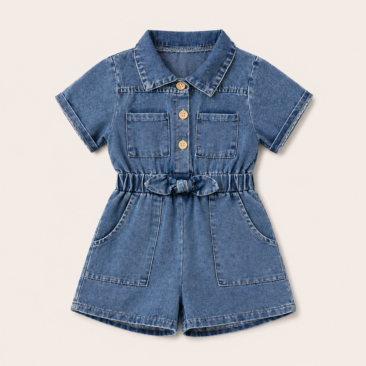 Stoere Denim Jumpsuit met Short voor Meisjes