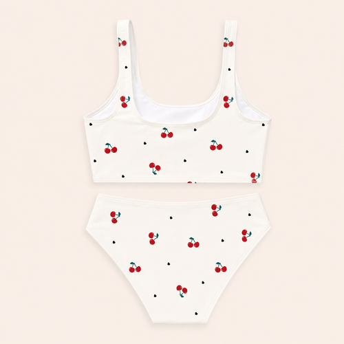 2-Delige Meisjes Bikini Set met Kersjesprint