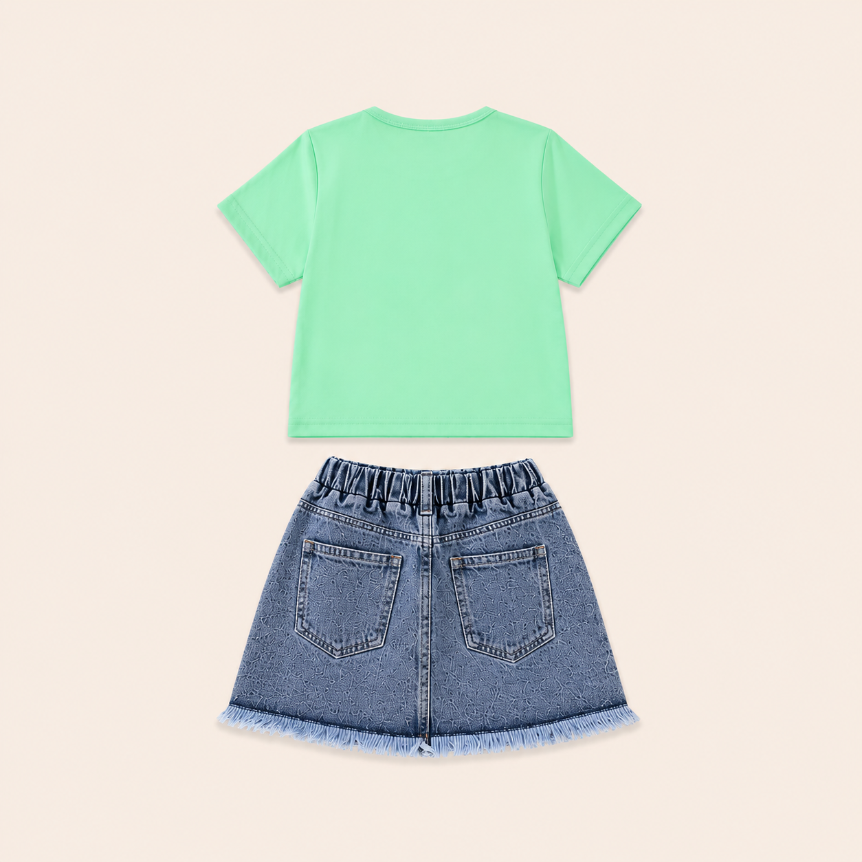 Zomerset met Hartjes T-shirt en Denim Short voor Meisjes