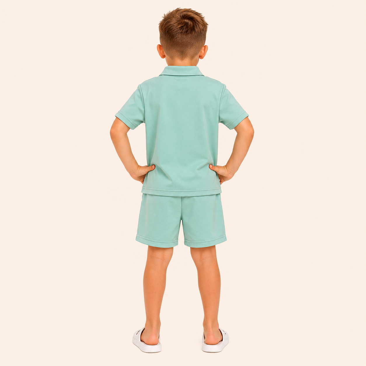 Sportief & Stijlvol - 2-Delige Jongensset met Polo Rits & Short
