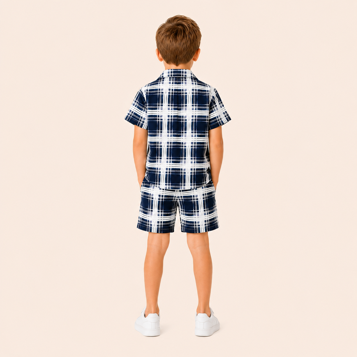 Jongens zomerset 2-delig – geruit overhemd met bijpassende shorts