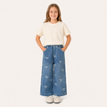 Lichtblauwe Denim met Strikjes - Spijkerbroek voor Meisjes