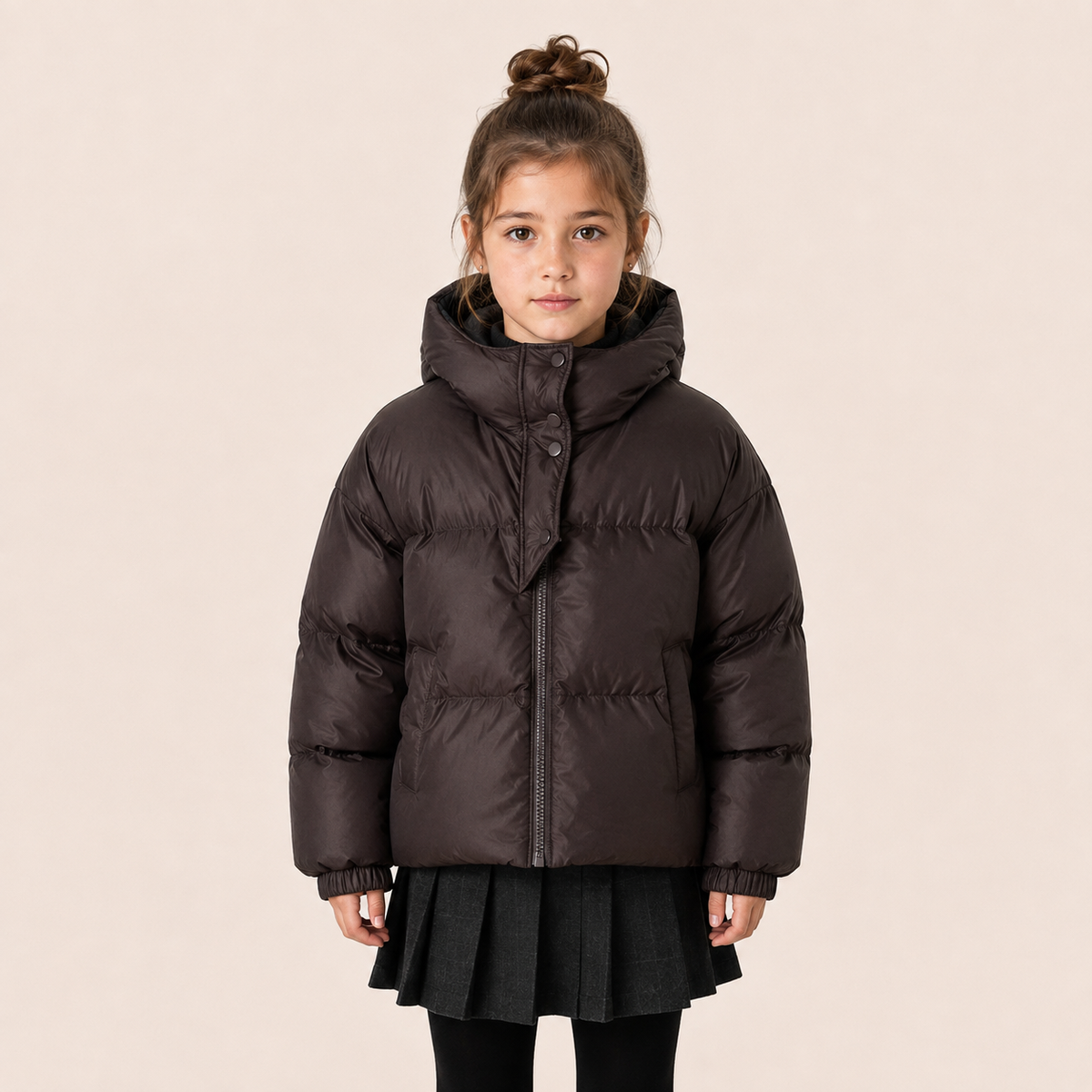 Meisjes Korte Pofjas met Capuchon | 3 kleuren
