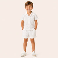 Jongens 2-delige Katoenen Zomerset met Overhemd en Short