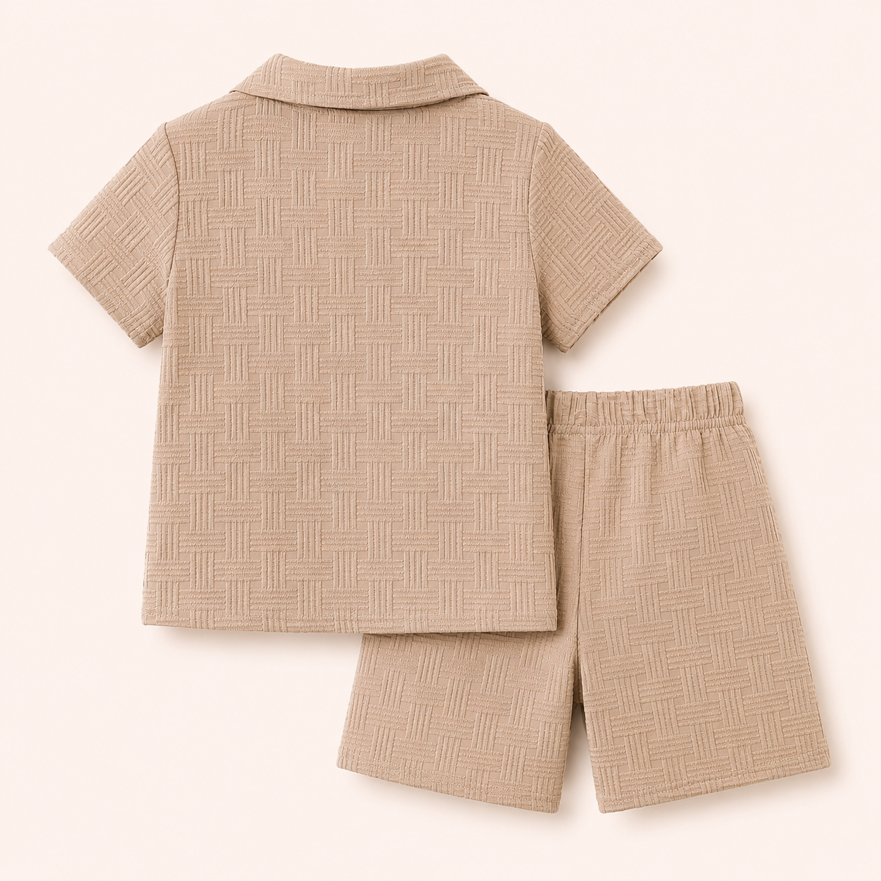Casual & Stoer - 2-Delige Jongensset met Structuur Poloshirt & Short