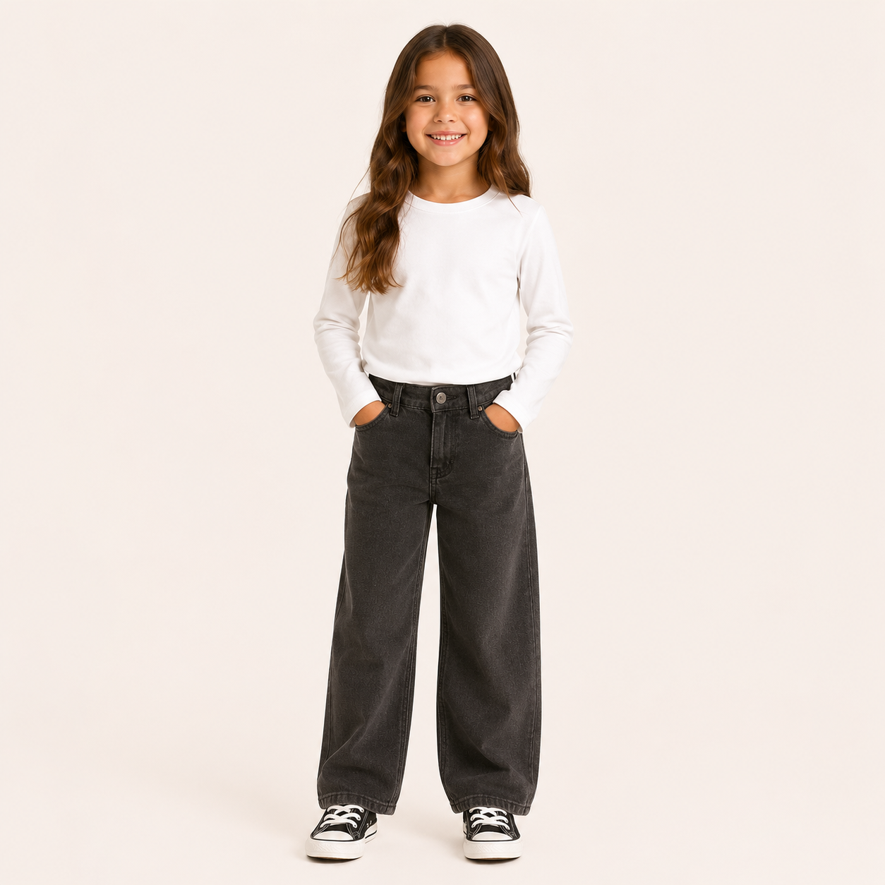Meisjes Katoenen Longsleeve met Ronde Hals | 3 kleuren