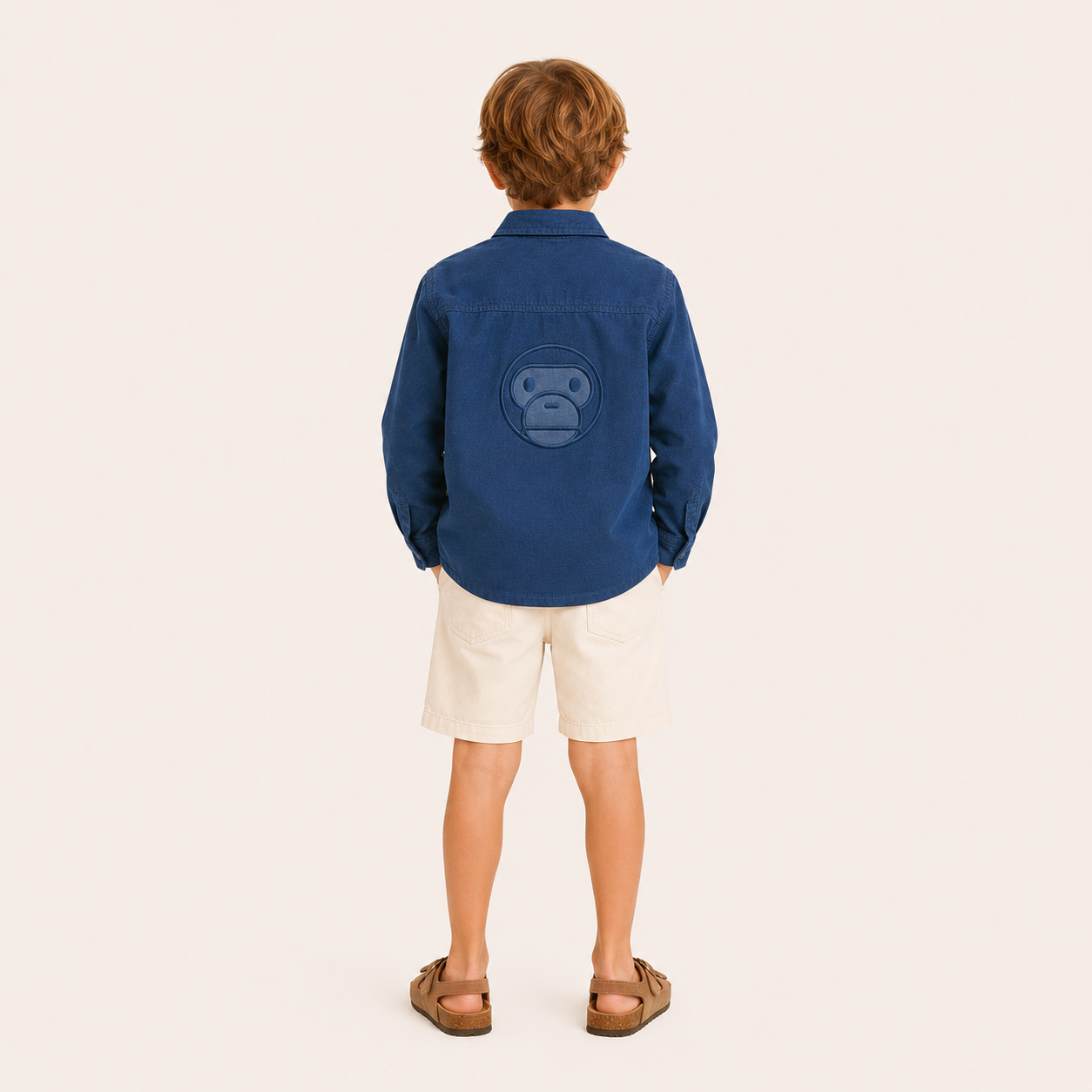Jongens Denim Overshirt met Apenlogo
