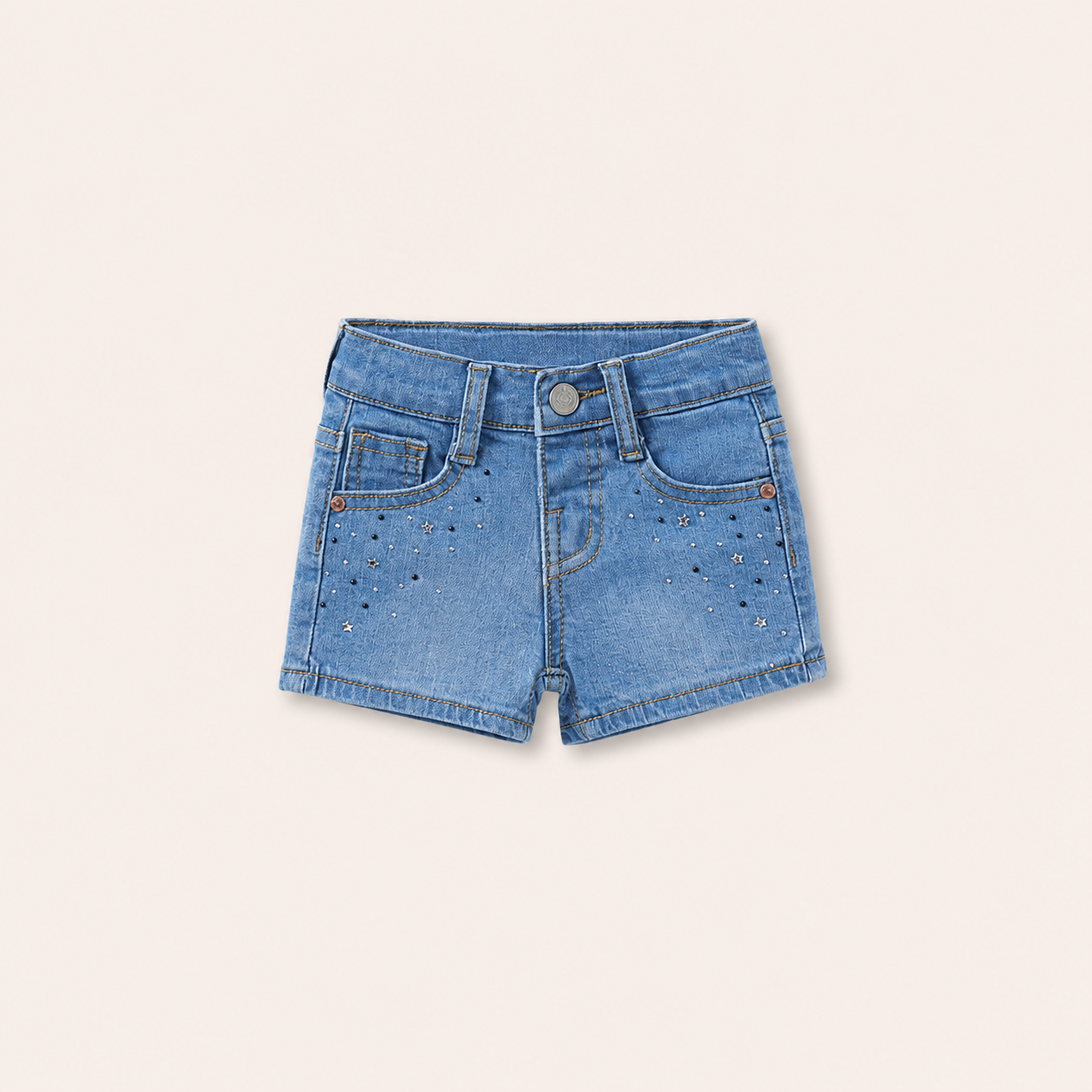 Meisjes Denim Short met Ster en Strass Details| 2 kleuren