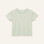 Meisjes Geribd T-shirt met Ruches | 6 kleuren