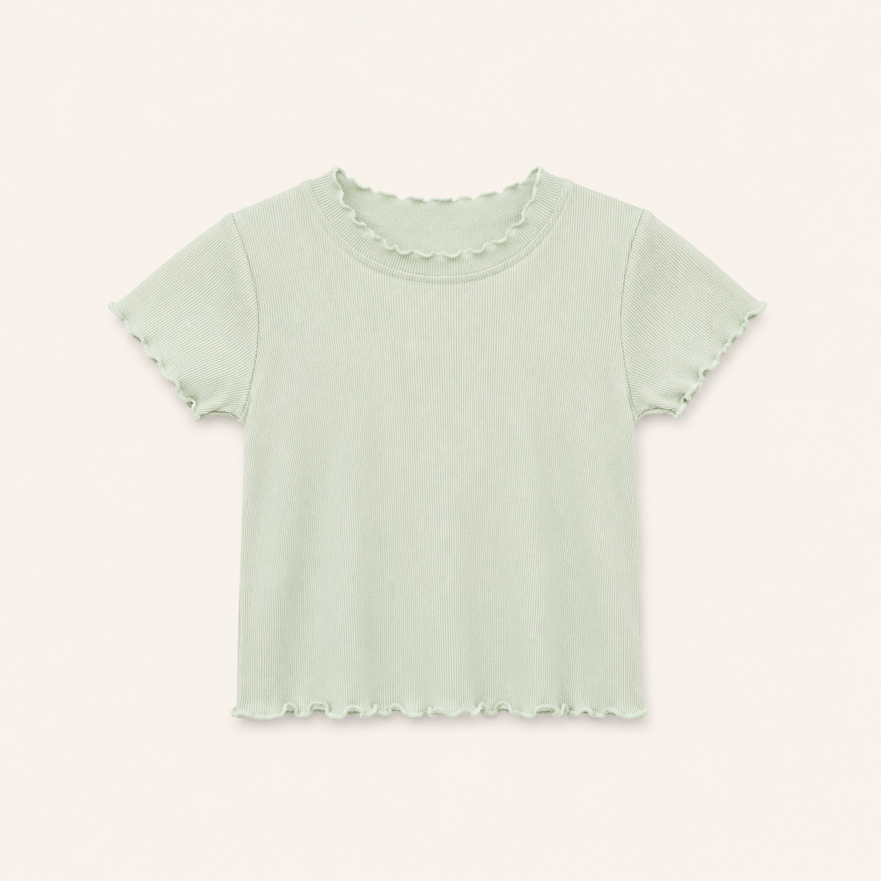 Meisjes Geribd T-shirt met Ruches | 6 kleuren