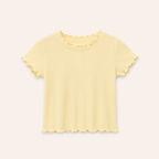 Meisjes Geribd T-shirt met Ruches | 6 kleuren