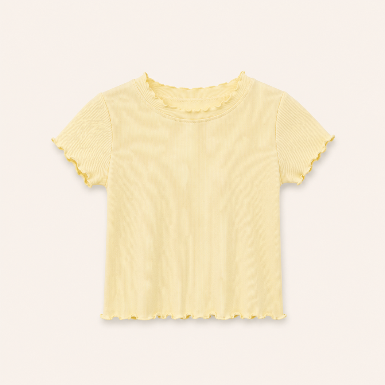 Meisjes Geribd T-shirt met Ruches | 6 kleuren
