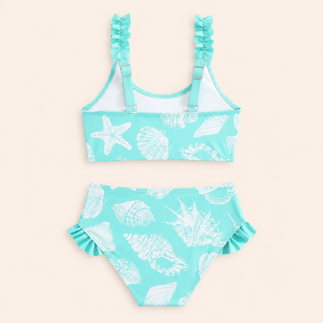 2-Delige Meisjes Bikini Set met Zeeschelpenprint