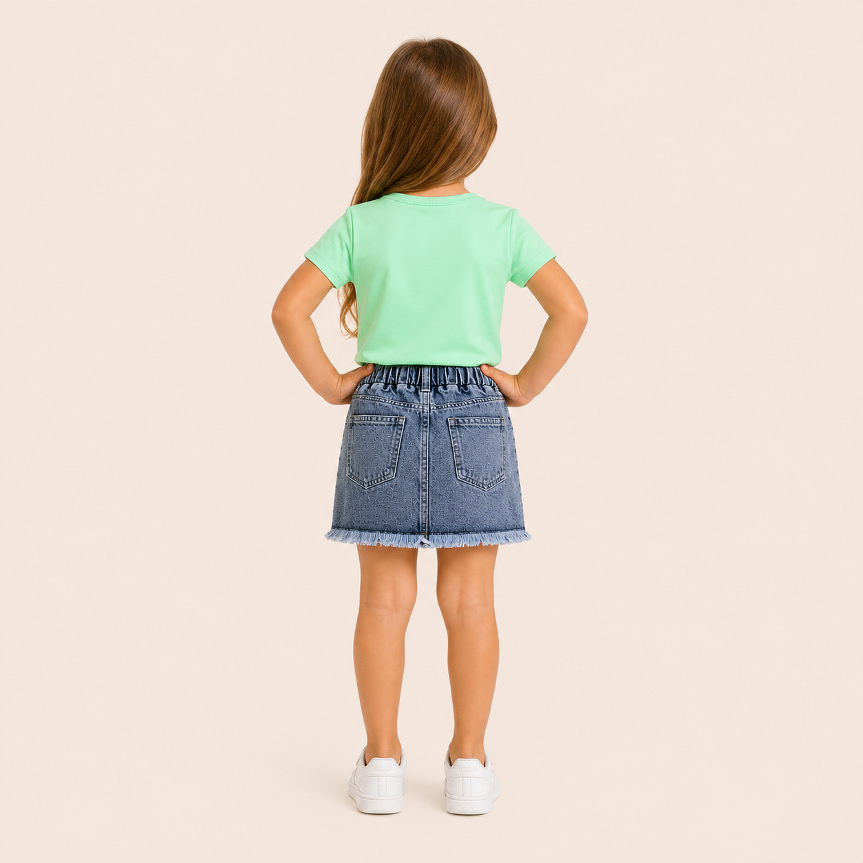Zomerset met Hartjes T-shirt en Denim Short voor Meisjes