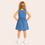 Zomers Denim Jurkje met Bloemetjes voor Meisjes