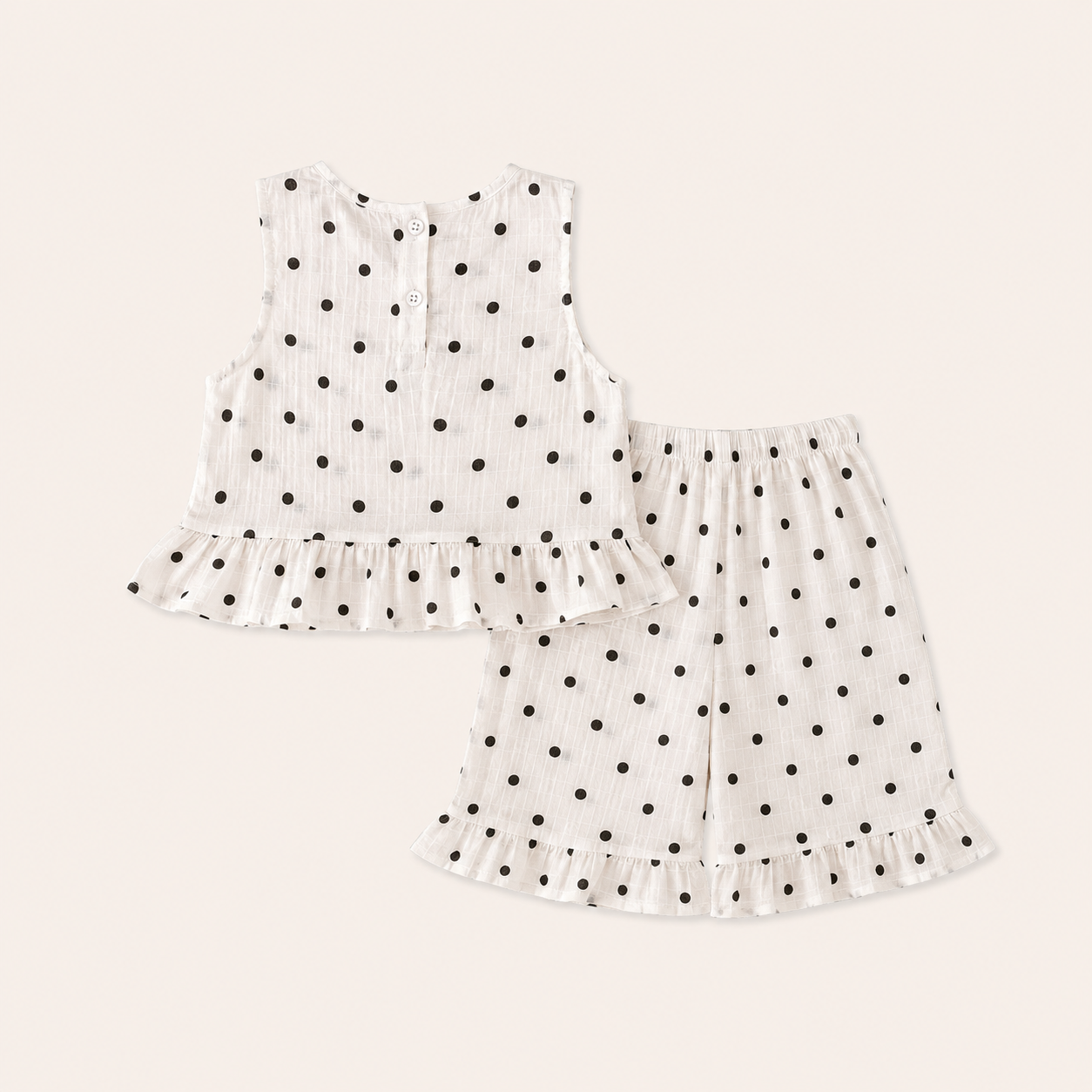 Meisjes 2-delige  katoenen polkadot Set met Topje en Short