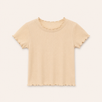 Meisjes Geribd T-shirt met Ruches | 6 kleuren