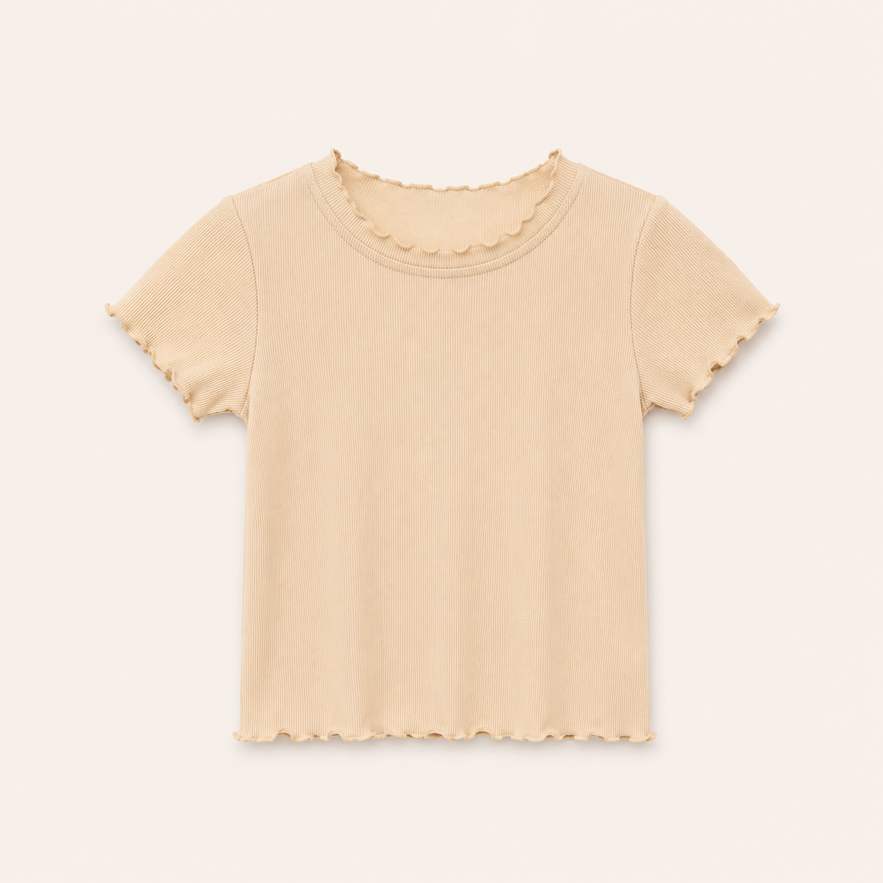 Meisjes Geribd T-shirt met Ruches | 6 kleuren