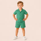 Jongens 2-delige Katoenen Zomerset met Overhemd en Short