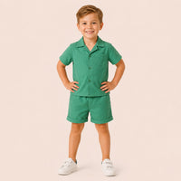 Jongens 2-delige Katoenen Zomerset met Overhemd en Short