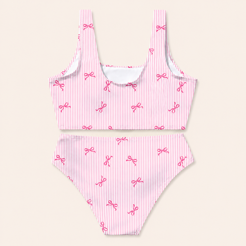 2-Delige Meisjes Bikini Set met Strikjesprint