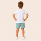 Jongens zomerset 2-delig – kleurblok t-shirt met mintgroene shorts