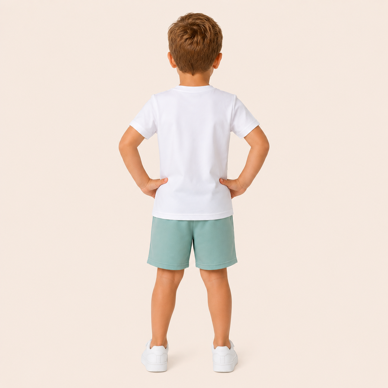 Jongens zomerset 2-delig – kleurblok t-shirt met mintgroene shorts