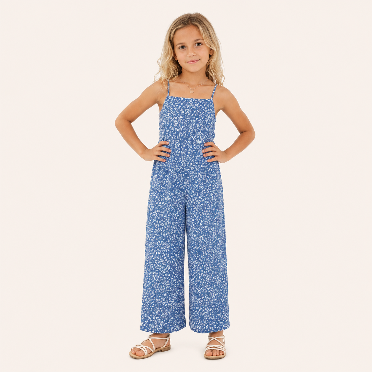 Jumpsuit met Bloemenprint en Spaghettibandjes